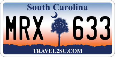 SC license plate MRX633