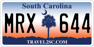 SC license plate MRX644