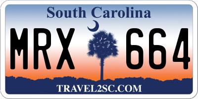 SC license plate MRX664
