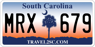 SC license plate MRX679