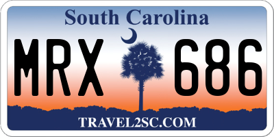 SC license plate MRX686
