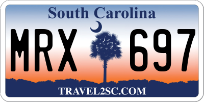 SC license plate MRX697
