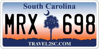 SC license plate MRX698