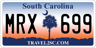 SC license plate MRX699