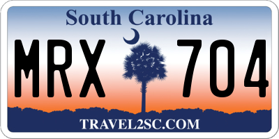 SC license plate MRX704