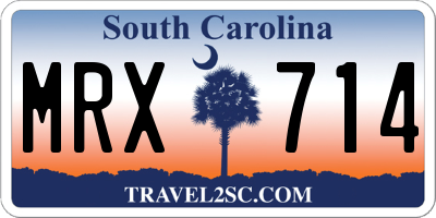 SC license plate MRX714
