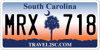 SC license plate MRX718