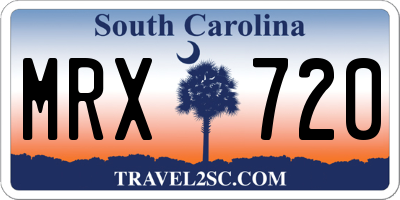 SC license plate MRX720