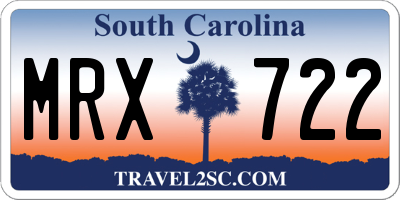 SC license plate MRX722