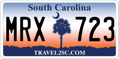 SC license plate MRX723