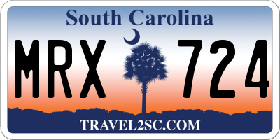 SC license plate MRX724