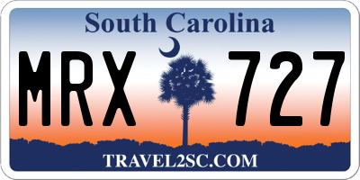 SC license plate MRX727
