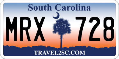 SC license plate MRX728