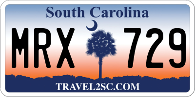 SC license plate MRX729