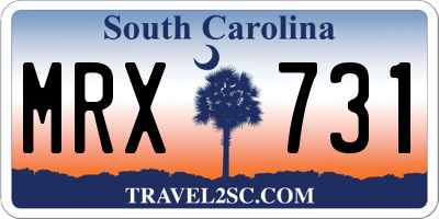 SC license plate MRX731