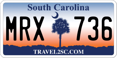 SC license plate MRX736