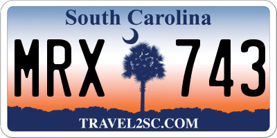 SC license plate MRX743