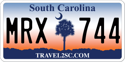 SC license plate MRX744