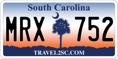 SC license plate MRX752