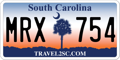 SC license plate MRX754