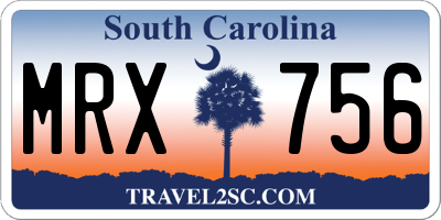 SC license plate MRX756