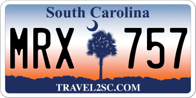 SC license plate MRX757
