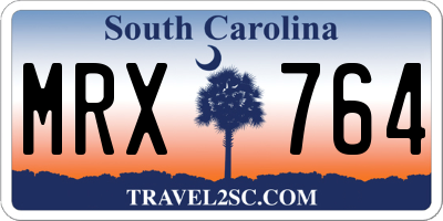 SC license plate MRX764