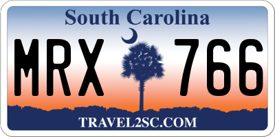 SC license plate MRX766