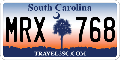 SC license plate MRX768