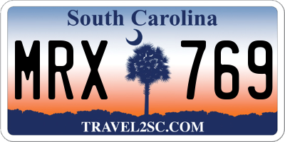 SC license plate MRX769