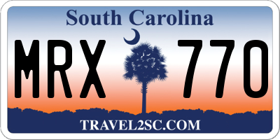 SC license plate MRX770