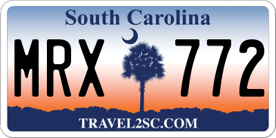 SC license plate MRX772