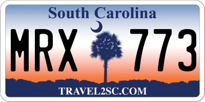 SC license plate MRX773