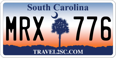 SC license plate MRX776