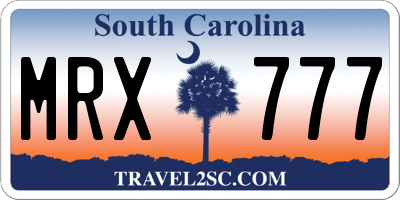SC license plate MRX777