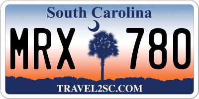 SC license plate MRX780