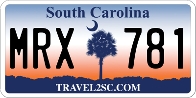 SC license plate MRX781