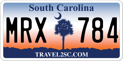 SC license plate MRX784