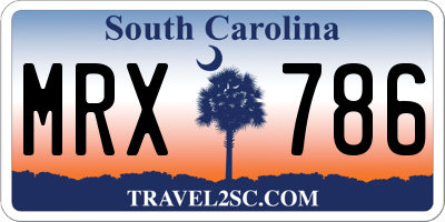SC license plate MRX786