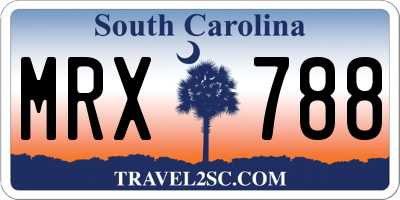 SC license plate MRX788