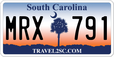 SC license plate MRX791