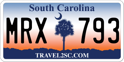 SC license plate MRX793