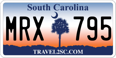 SC license plate MRX795
