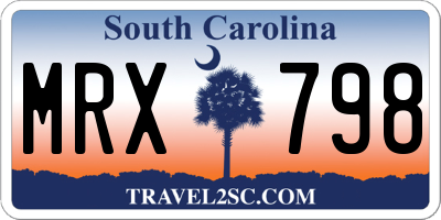 SC license plate MRX798
