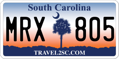 SC license plate MRX805