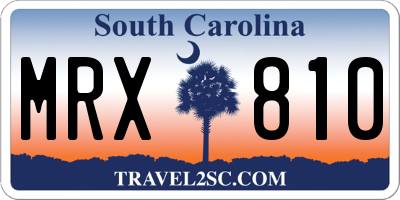 SC license plate MRX810