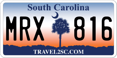 SC license plate MRX816