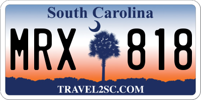 SC license plate MRX818