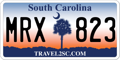 SC license plate MRX823