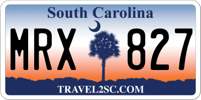 SC license plate MRX827